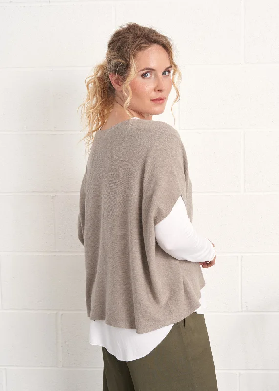 COSIMA SLEEVELESS SWEATER - STONE