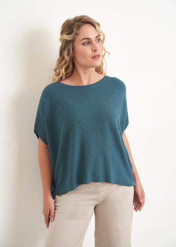 COSIMA SLEEVELESS SWEATER - TEAL