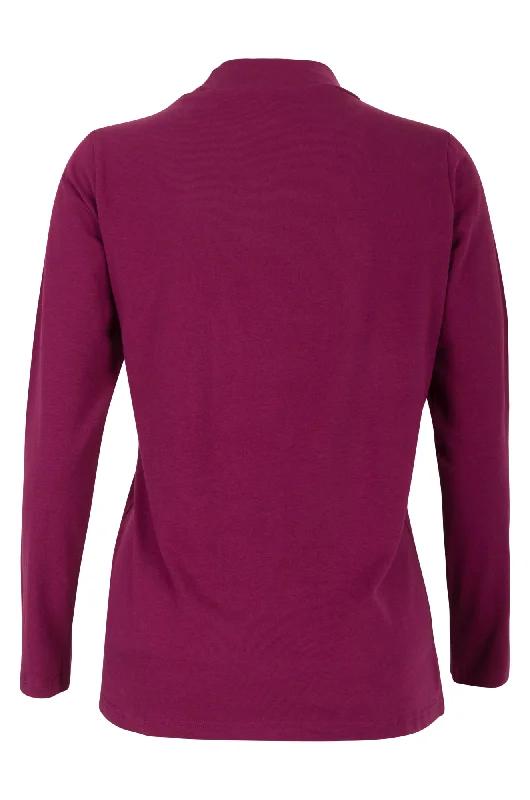 Cotton Elastane Turtle neck Top | Berry | 6553ZZ