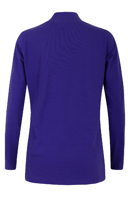 Cotton Elastane Turtle neck Top | PURPLE | 6553ZZ