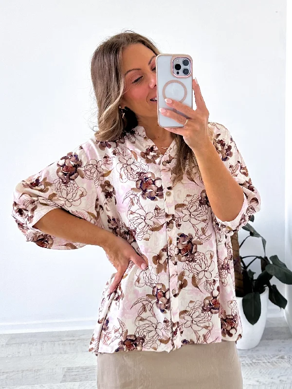 Delaney Blouse - Lilac Floral