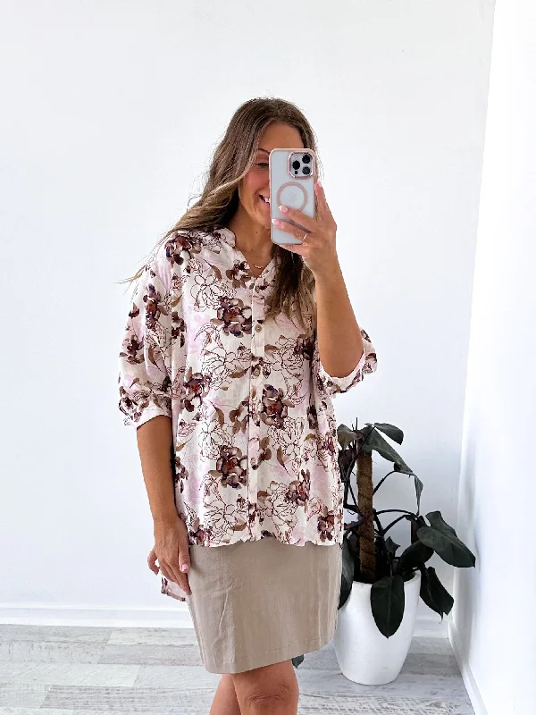 Delaney Blouse - Lilac Floral