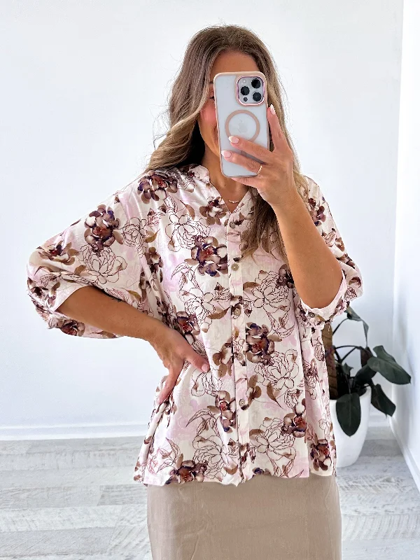 Delaney Blouse - Lilac Floral