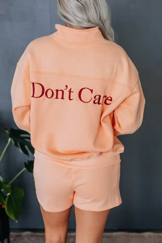 Don't Know Don't Care Pullover - Apricot