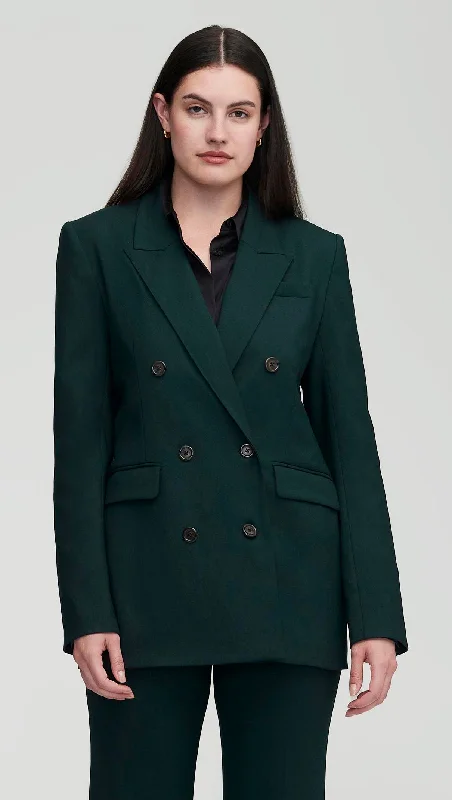 Double-Breasted Blazer in Seasonless Wool | Forest