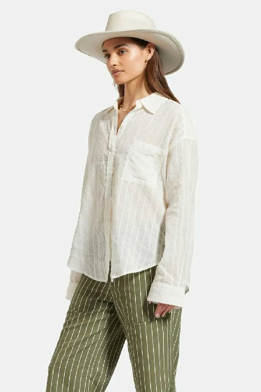 East Side L/S Boxy Woven Shirt - White