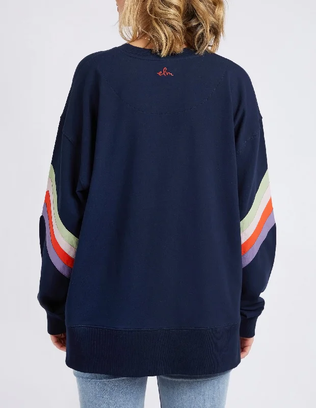 Elm Lined Up Crew Navy