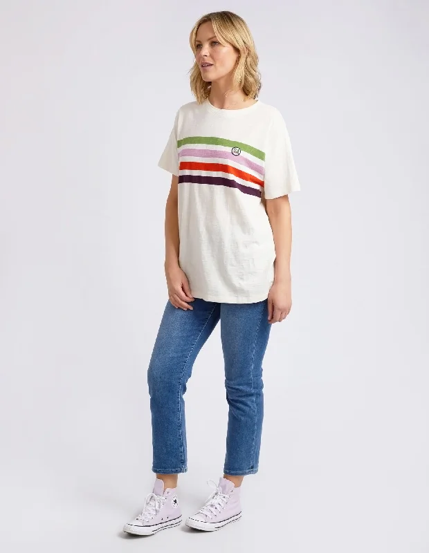 Elm Lined Up Tee Pearl