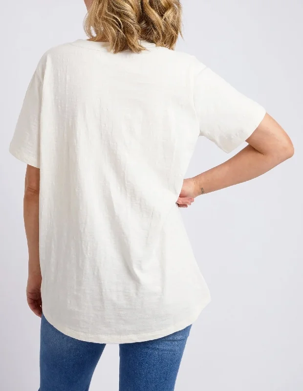 Elm Lined Up Tee Pearl