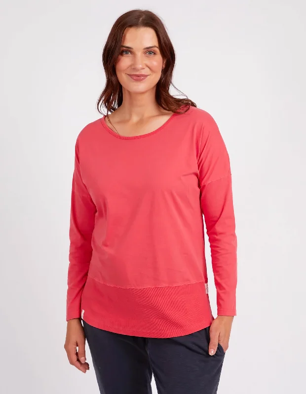 Elm Rib LS Tee Coral Spritz