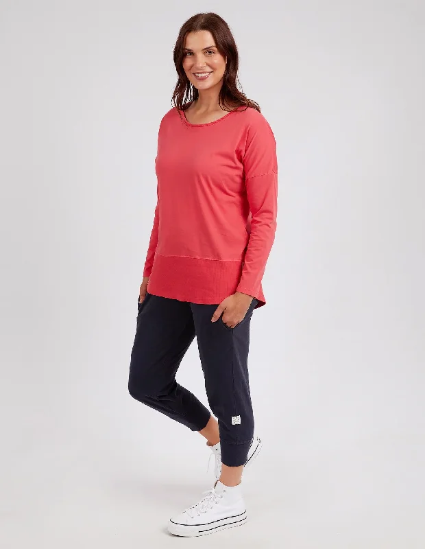 Elm Rib LS Tee Coral Spritz