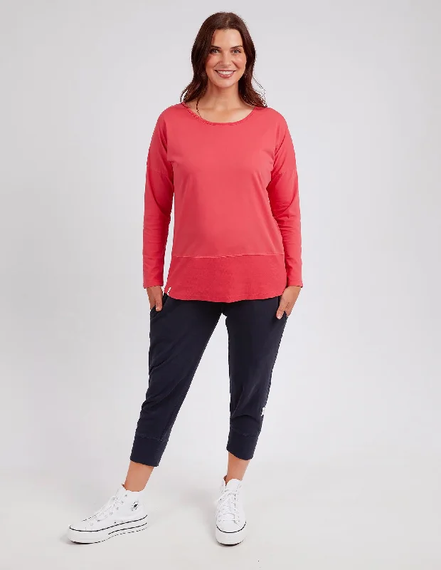 Elm Rib LS Tee Coral Spritz