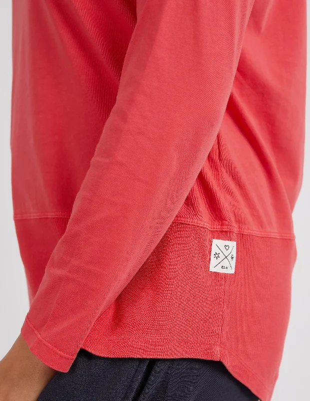 Elm Rib LS Tee Coral Spritz