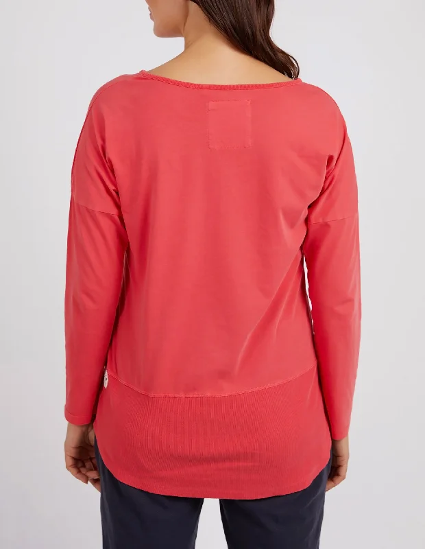 Elm Rib LS Tee Coral Spritz