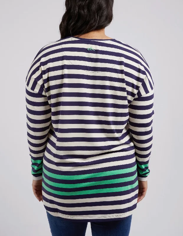 Elm Turn Back L/S Tee Indigo Pearl Stripe