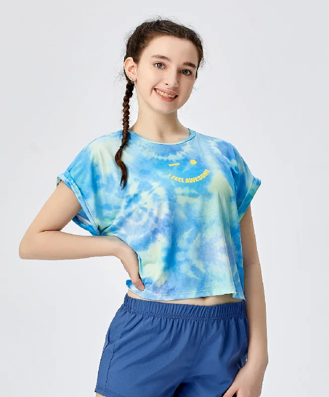 Energized Junior Artletes Printed Cropped Tee with Smiley Face 600-1000G