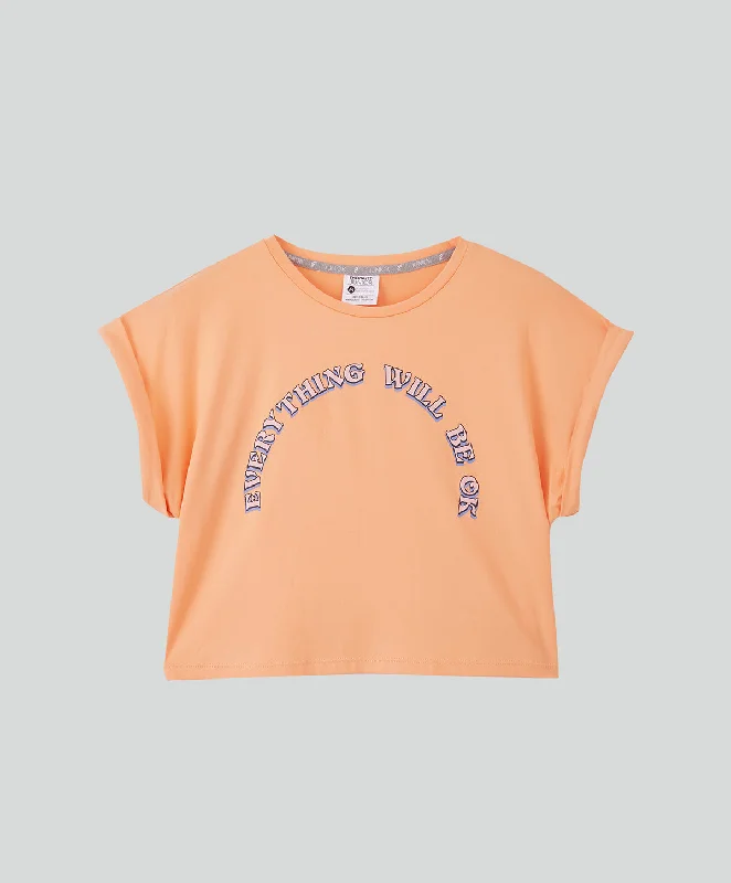 Energized Junior Digital Daydream Cropped Tee with Slogan 600-1005G