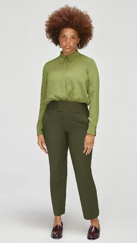 Flex Waist Trouser in Performance Cotton | Olive