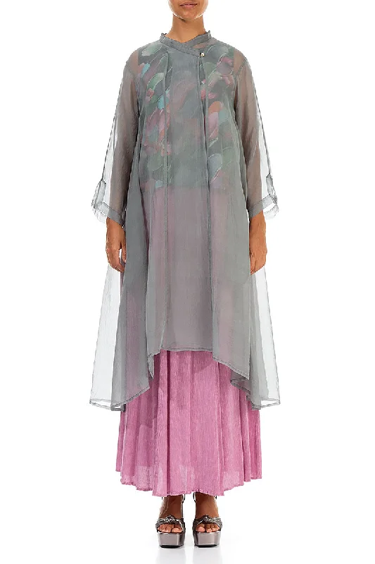 Flowy Sage Silk Chiffon Jacket