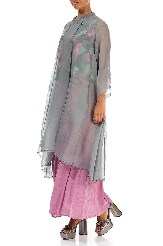 Flowy Sage Silk Chiffon Jacket