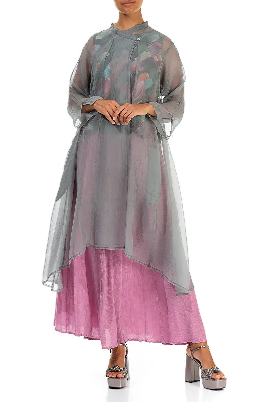 Flowy Sage Silk Chiffon Jacket