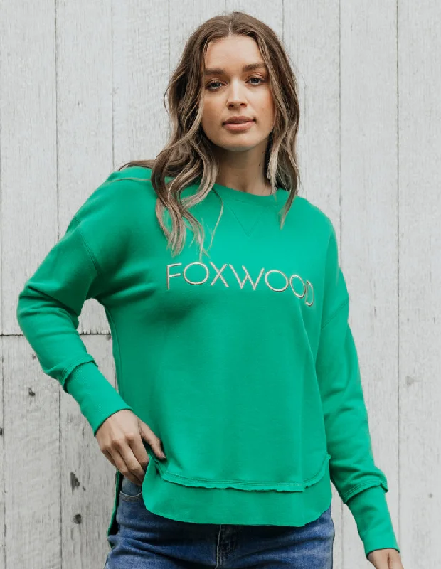 Foxwood Simplified Metallic Gold Crew Bright Green