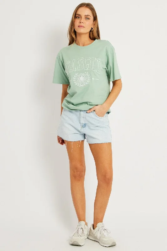 Green Graphic Tee Short Sleeve