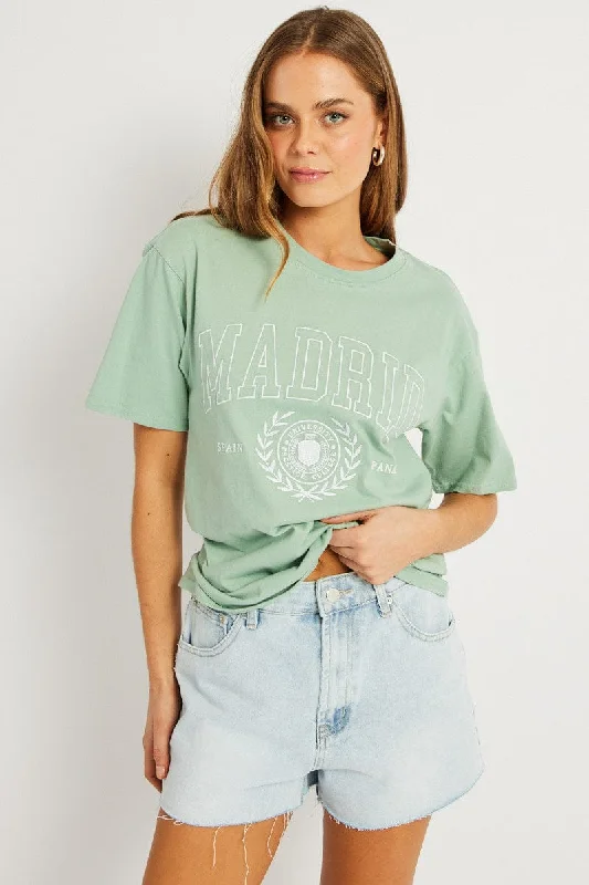 Green Graphic Tee Short Sleeve