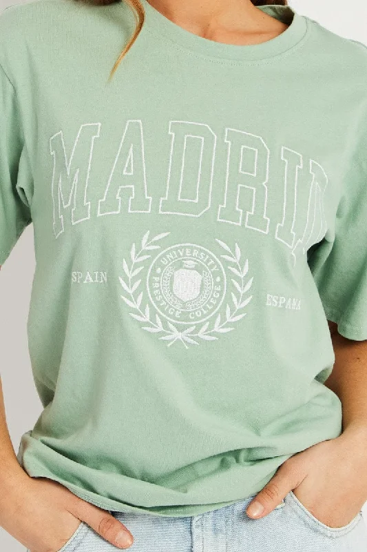 Green Graphic Tee Short Sleeve