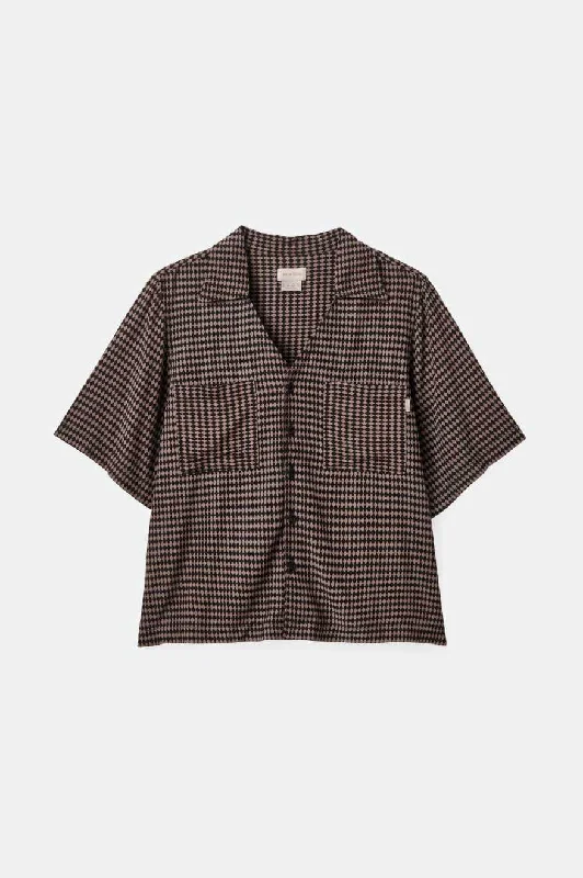 Hudson Lounge S/S Woven Shirt - Washed Black/Cinder Grey Diamond Check