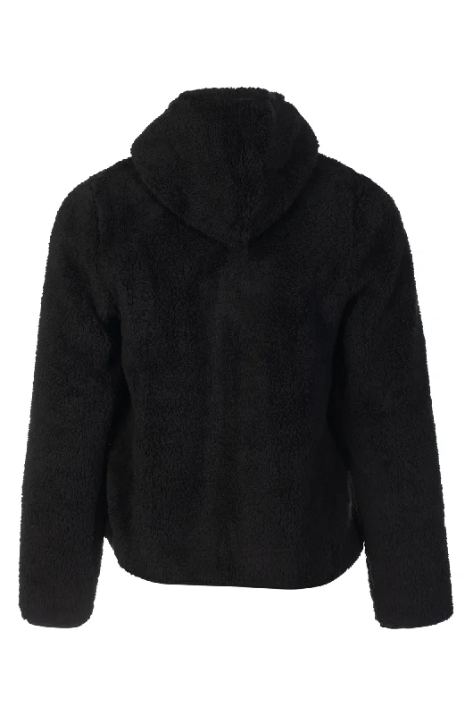 Teddy Fleece Jacket with hood | Black | 3423ZZ