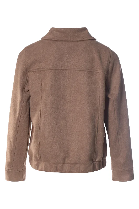 Zip thru Suede Look Jacket | CAMEL | 4052ZZ