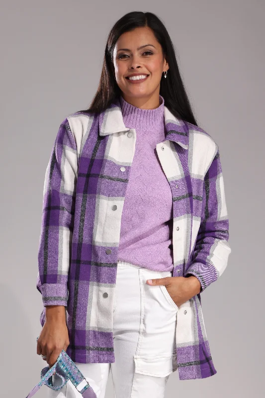 Brushed Checks Jacket | PURPLE CHECK | 6032ZZ