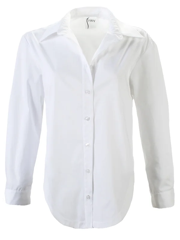 Keller High Shirttail Shirt White Silky Poplin