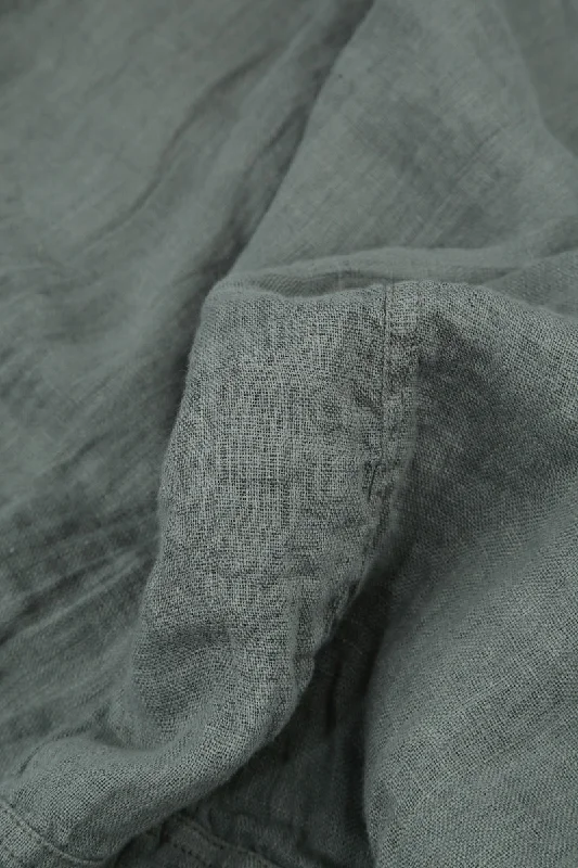 Layered Sage Gauze Linen Shirt