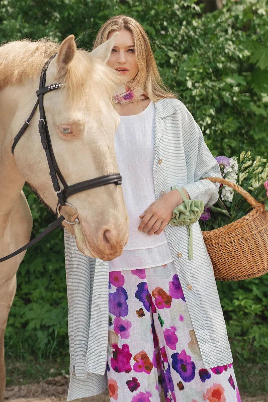 Layered Sleeveless White Gauze Linen Top