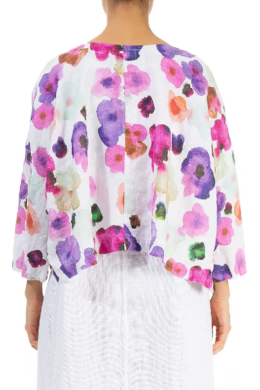 Loose Blossom Linen Jacket