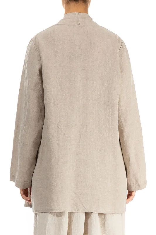 Loose Open Natural Linen Jacket