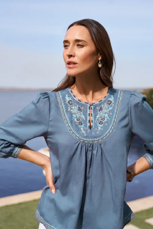 Embroidered Swing Blouse