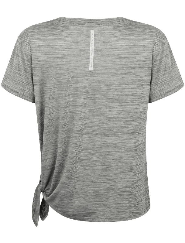 Matella Tie Side Sports Top in Mid Grey Marl - Tokyo Laundry Active