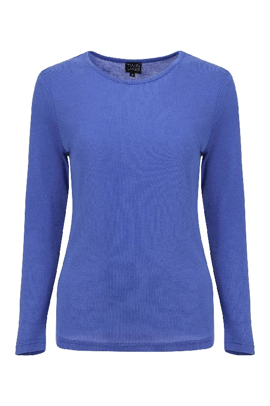 Merino Blend round neck Top | DELFT | 6393ZR