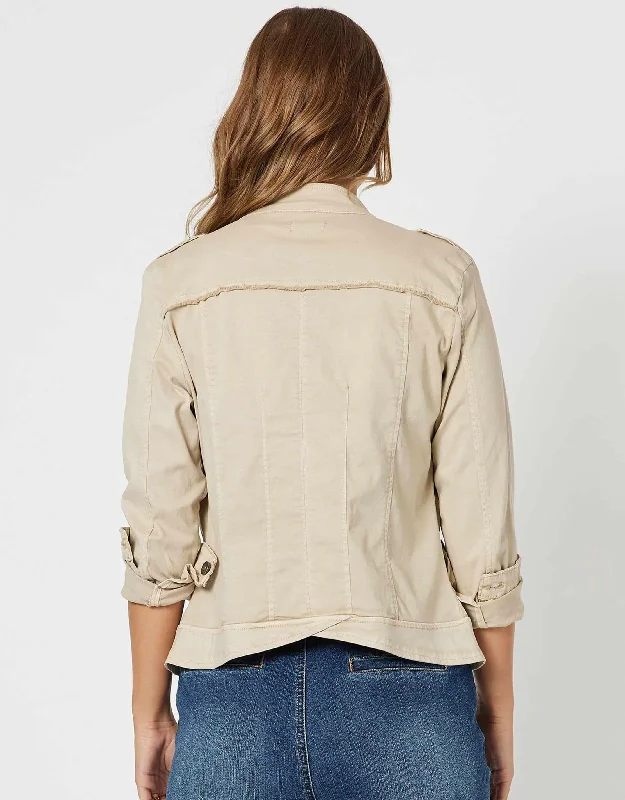 Military Denim Jacket - Natural