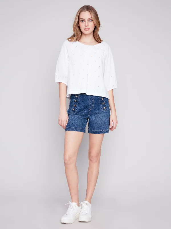 Off-The-Shoulder Cotton Blouse - Riviera