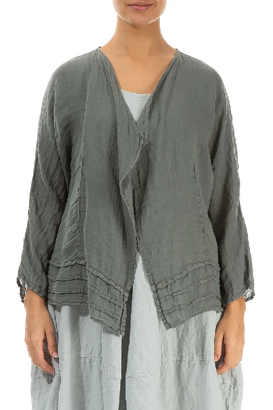 Open Sage Gauze Linen Jacket