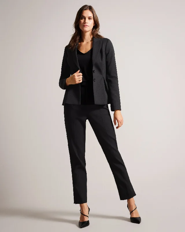 Philiya Peplum Waist Suit Jacket Black