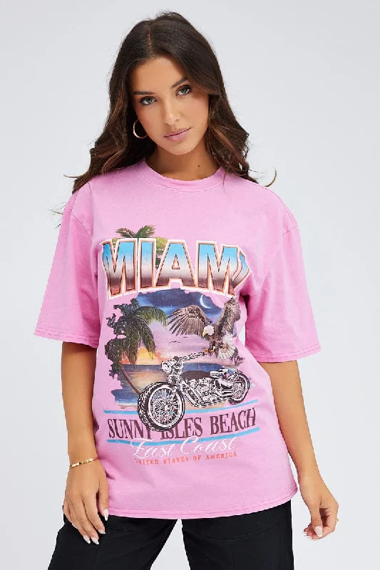 Pink Graphic Tee Short Sleeve