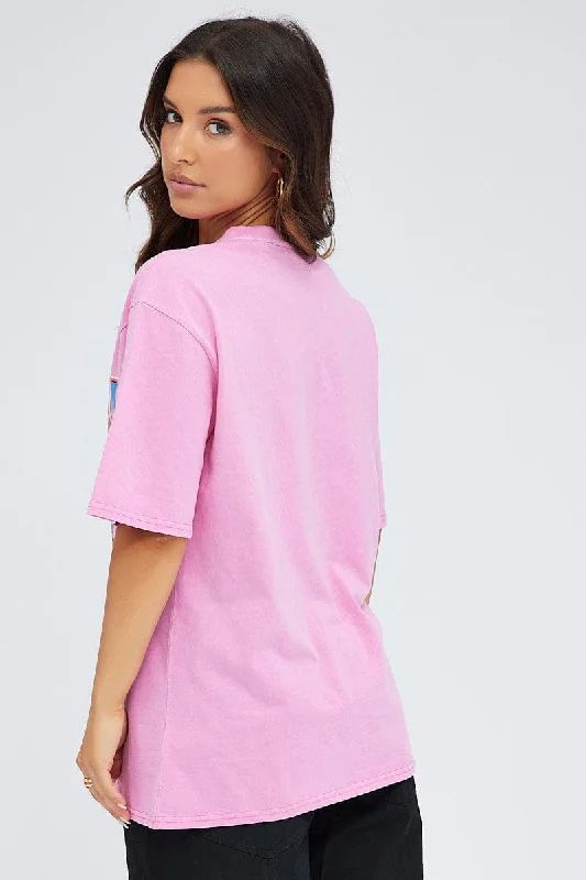 Pink Graphic Tee Short Sleeve