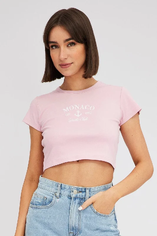 Pink Graphic Tee Short Sleeve