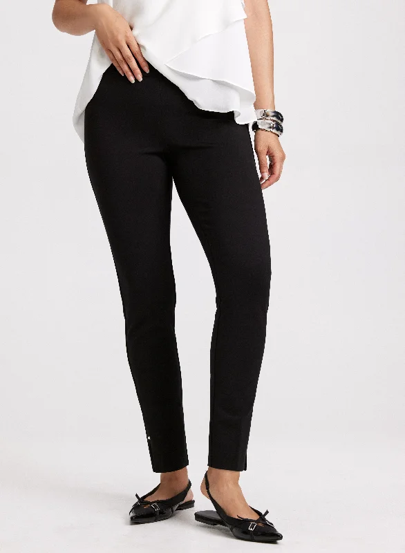 Embellished Chloe Fit Slim-Leg Pants