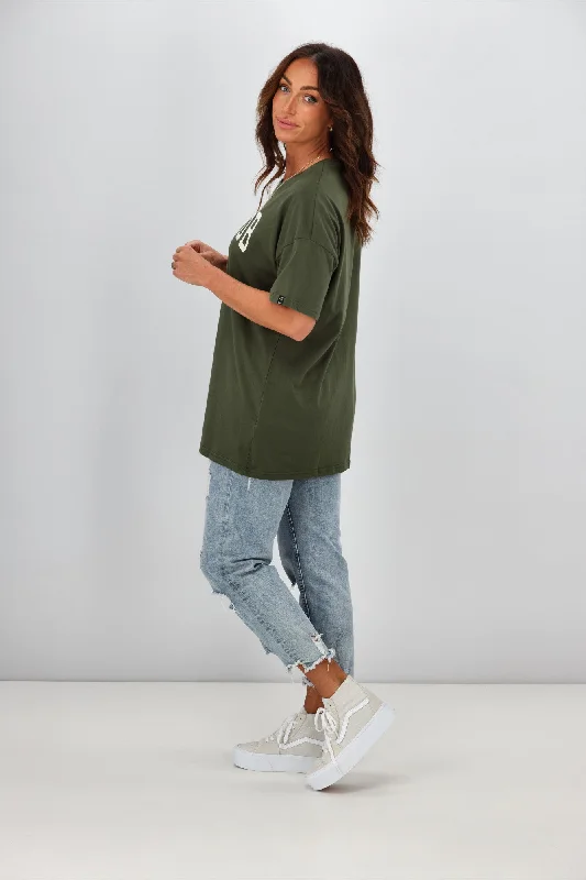 Rebel Club By Shine On Athletic Boyfriend Tee Khaki